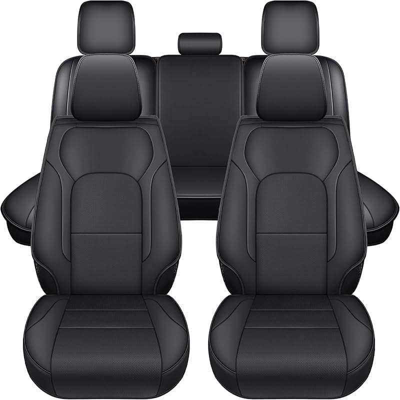 Seat Covers for 2007-2013 & 2019-2025 Chevy Silverado/GMC Sierra 1500 Crew Cab & 2020-2025 Chevrolet/GMC 2500HD/3500HD|Full Set for Truck |Front & Rear, Black