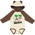 thumbnail image 3 of Inktastic Turnip the Music Partying Vegetables Boys or Girls Long Sleeve Baby Bodysuit, 3 of 5