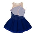thumbnail image 5 of Kaerm Girls Sparkly Ice Figure Skating Roller Skating Dress Gymnastic Tutu Skirted Leotard Lyrical Dark Blue 6, 5 of 6
