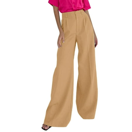 

zhuxioush Women s Wide Leg Drag Pants Straight Suit Pants High Waist Loose Casual Pants Pajama Pants for Women