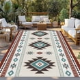 thumbnail image 3 of Fsddascl Boho Southwest Outdoor Rug for Patio/Deck/Porch, Non-Slip Large Area Rug 6 x 9 Ft, Bohemian Country Geometric Motifs Indoor Outdoor Rugs Washable Area Rugs, Reversible Camping Rug Carpet, 3 of 5
