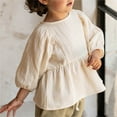 thumbnail image 5 of Otqutp Toddler 2024 Tops Kids Toddler Baby Girls Spring Summer Solid Cotton Long Sleeve Tshirt Fall Spring Clothes for 1 to 6 Years, 5 of 5
