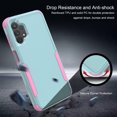 thumbnail image 3 of Allytech Galaxy A32 5G Phone Case, Hybrid TPU PC Military Grade Shockproof Protection Slim Scratch Resistant Bumper Defender Case Cover for Samsung Galaxy A32 5G 6.5-Inch - Celadon+Pink, 3 of 4