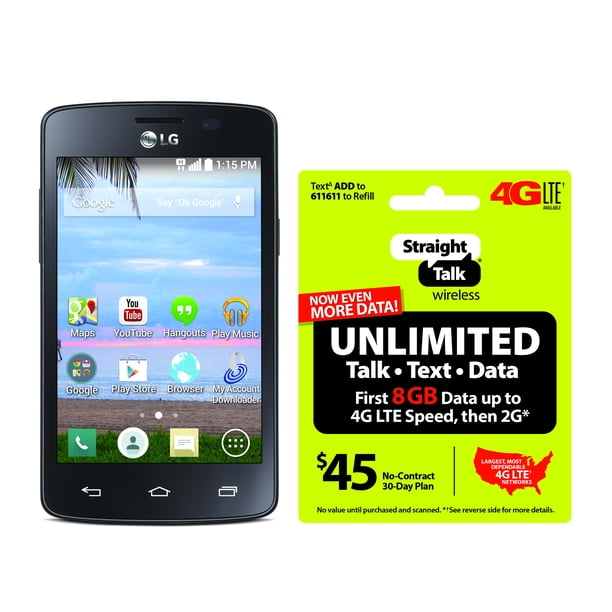 Straight Talk LG Lucky 3G Prepaid Smartphone with BONUS 45/30Day Plan