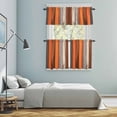 thumbnail image 5 of Farmhouse Burnt Orange Brown Kitchen Curtains Sets for Windows 36 Inch Length, Vintage Wooden Rod Pocket Window Treatments Tier Curtains and Valances Set for Bedroom/Bathroom, 5 of 8