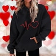 thumbnail image 2 of Enjoytime Sweatshirts for Women Trendy Hoodies Heart Printed Pullover Sweatshirts with Pockets Long Sleeved Loose Oversized Women's Tops, 2 of 5