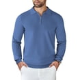 thumbnail image 1 of Suéter polo COOFANDY de punto con cremallera de manga larga para hombre, 1 of 9