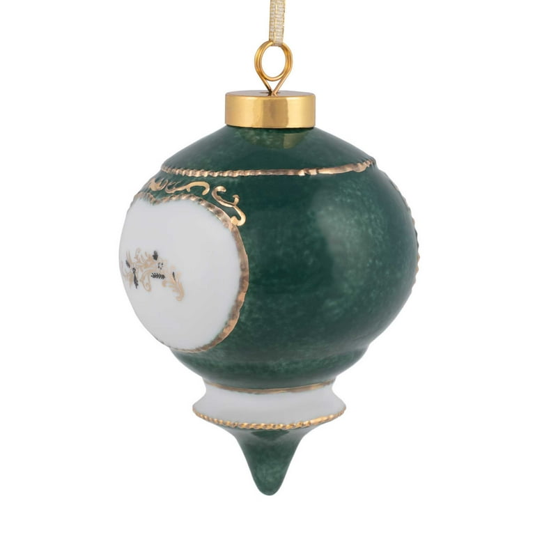 100mm Green Ornament w Jewels