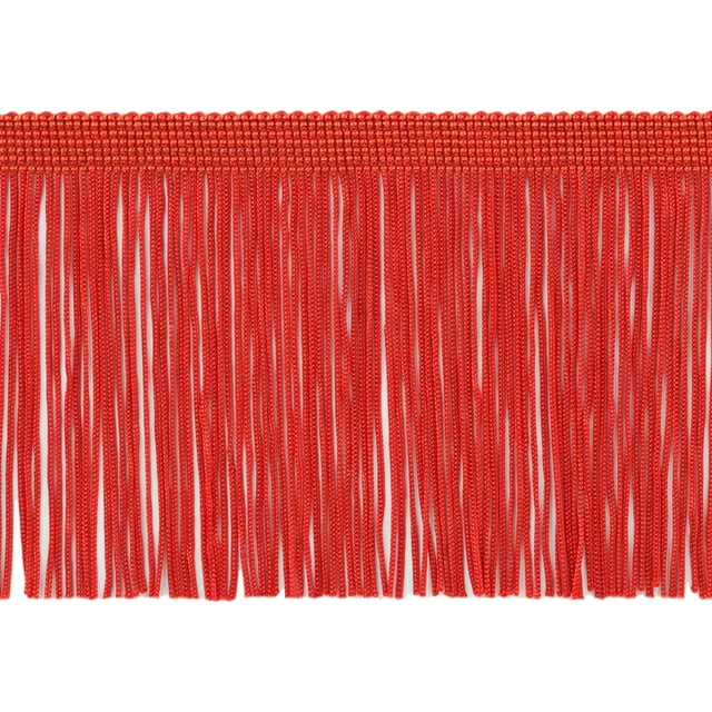 4" (10cm) long Chainette Fringe Trim (Style# CF04), Cherry Red #E6 (Bright Red) 11 Yards (33 ft/10m)