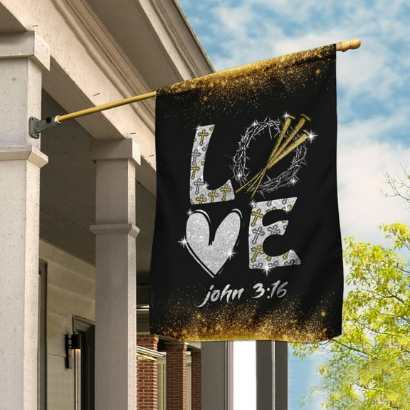 FLAGWIX American House Flag (29.5" x 39.5")-Love, John 3:16 Flag DDH1355 - Polyester Indoor Outdoor Flags
