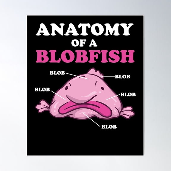 Anatomy Of A Blobfish Funny Ugly Fish Poster Wall Art Modern Wall Decor Wall Art