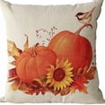 thumbnail image 2 of Set of 4 Fall Pumpkin Harvest Decorative Throw Pillow Covers Autumn Thanksgiving Square Cotton Linen Cushion Covers Halloween Outdoor Couch Sofa Home Pillow Cases 18x18 Inch, 2 of 7