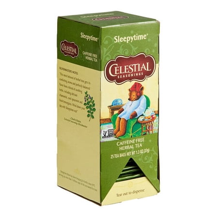 Celestial Seasonings Sleepytime Caffeine Free Herbal Tea 25 Tea Bags – Relaxing Chamomile Blend, 1.3 oz