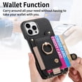thumbnail image 2 of For iPhone 15 Pro Max Phone Case,With Removable Shoulder Strap,360° Rotatable Ring Kickstand,Card Holder,Anti-Scratch PU Leather Back,Rugged Shockproof Anti-fall Durable Phone Case,Black, 2 of 9
