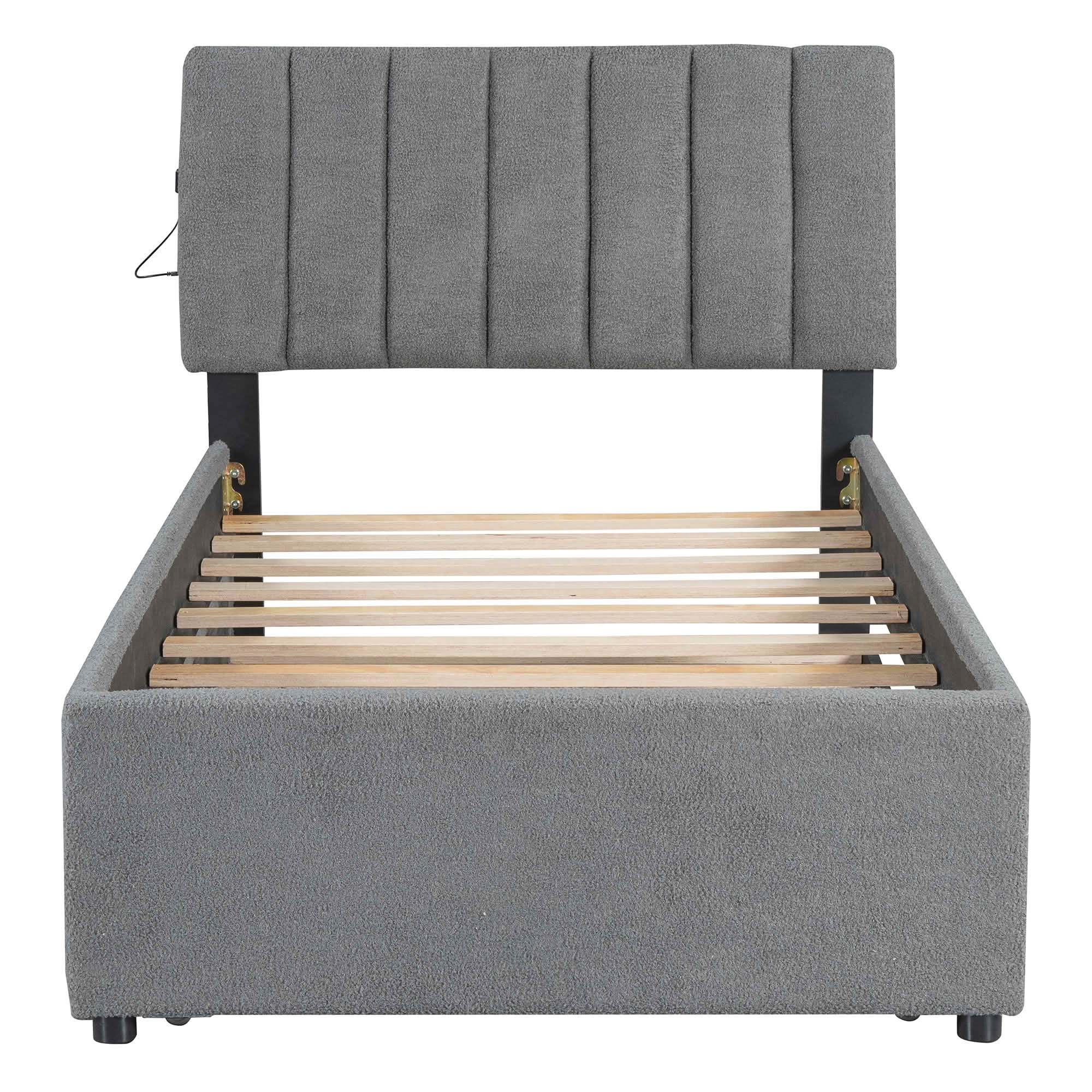 MAYEERTY Sturdy MDF & Particle Board Bed Frame with Extra Sleeping Space & Easy Assembly