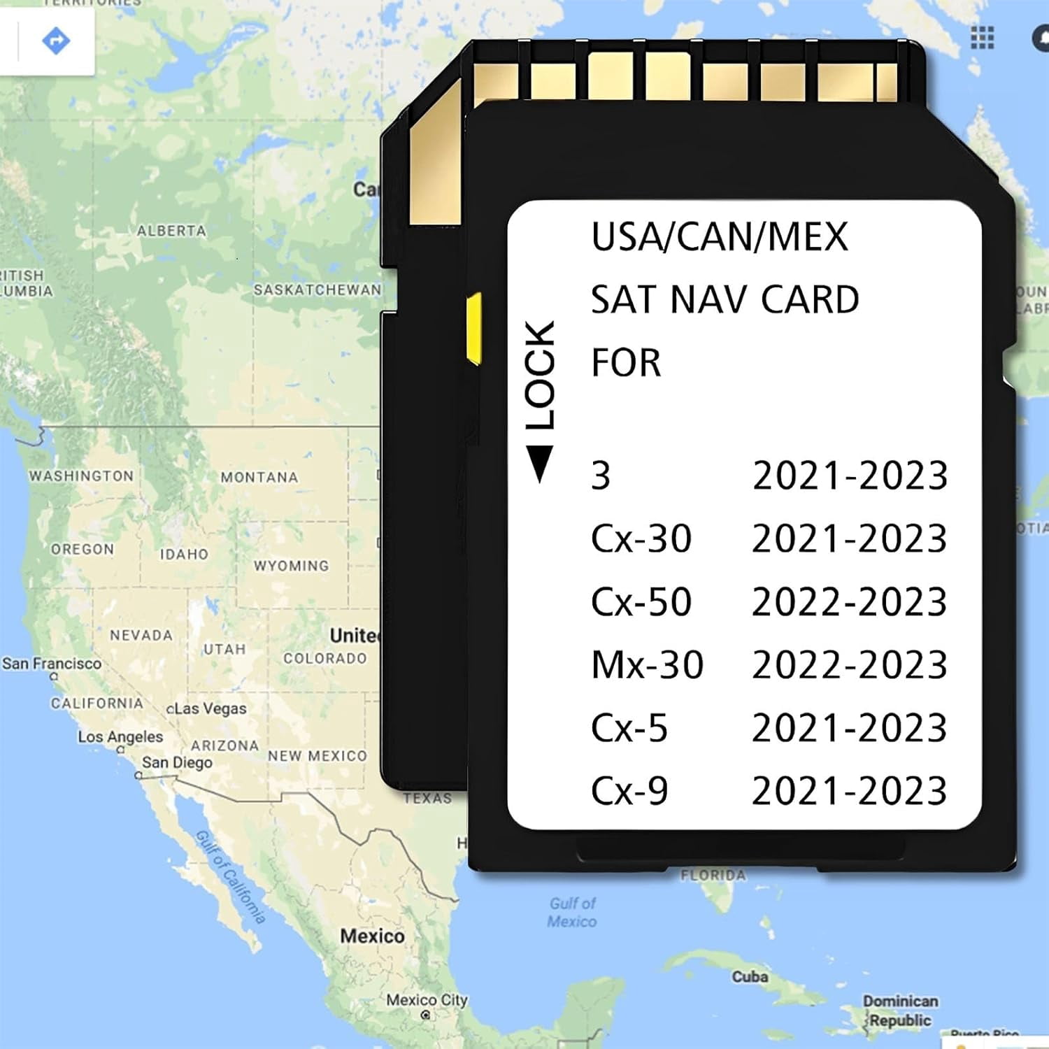 Latest Navigation Memory SD Card Compatible with MZD 3(2021-2023), Cx30(2021-2023), Cx50(2022-2023),Mx30(2022-2023),Cx5(2021-2023), Cx9(2021-2023),(NAVISD2123)