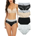 thumbnail image 1 of Women's High Waisted Cotton Underwear Ladies Soft Full Coverage Briefs Panties Multipack Soft Brief Panties Plus Size S-4XL, 1 of 8