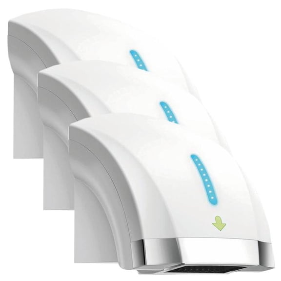 Secador de Pared para Manos BreezeBlitz 3Pzas Con Sensor 20cm 1800W 110V 60Hz 8A Tiempo de Secado 12 a 15 seg