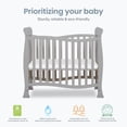 thumbnail image 2 of Dream On Me Piper 4-in-1 Convertible Mini Crib, Pebble Grey, 2 of 9
