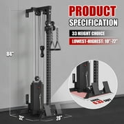 ميكولو كابل كروس آلة، لات سحب أسفل آلة مع 210 LBS الوزن المكدس، الجدار الخيالة برج البكرة مع 33 المواقف نظام البكرة المزدوجة، لات Pulldown كابل التدريب معدات اللياقة البدنية الصالة الرياضية المنزلية