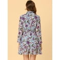 thumbnail image 5 of DARING DIVA Floral Ruffle Trim Layered Dresses XS Blue, 5 of 6