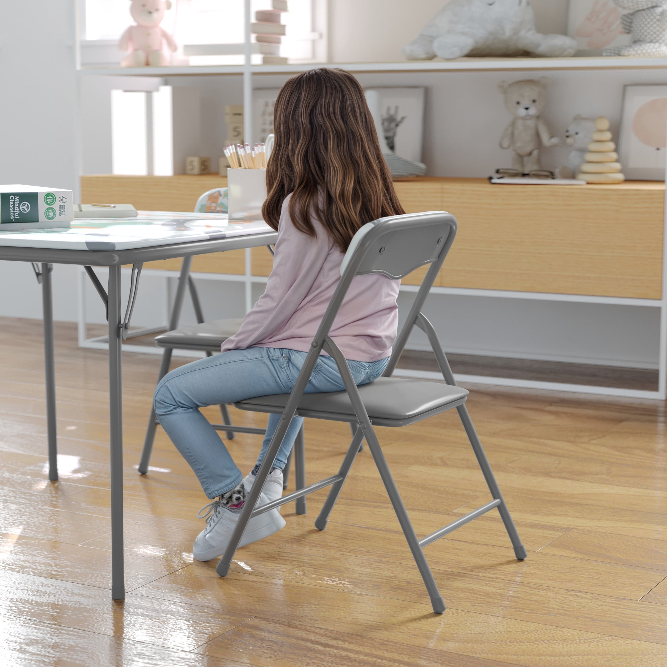 Flash Furniture Kids Printed 5 Piece Folding Table and Chair Set