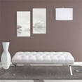 thumbnail image 2 of Armen Living Milo Banc de Chambre Moderne en Faux Cuir Blanc, 2 of 5