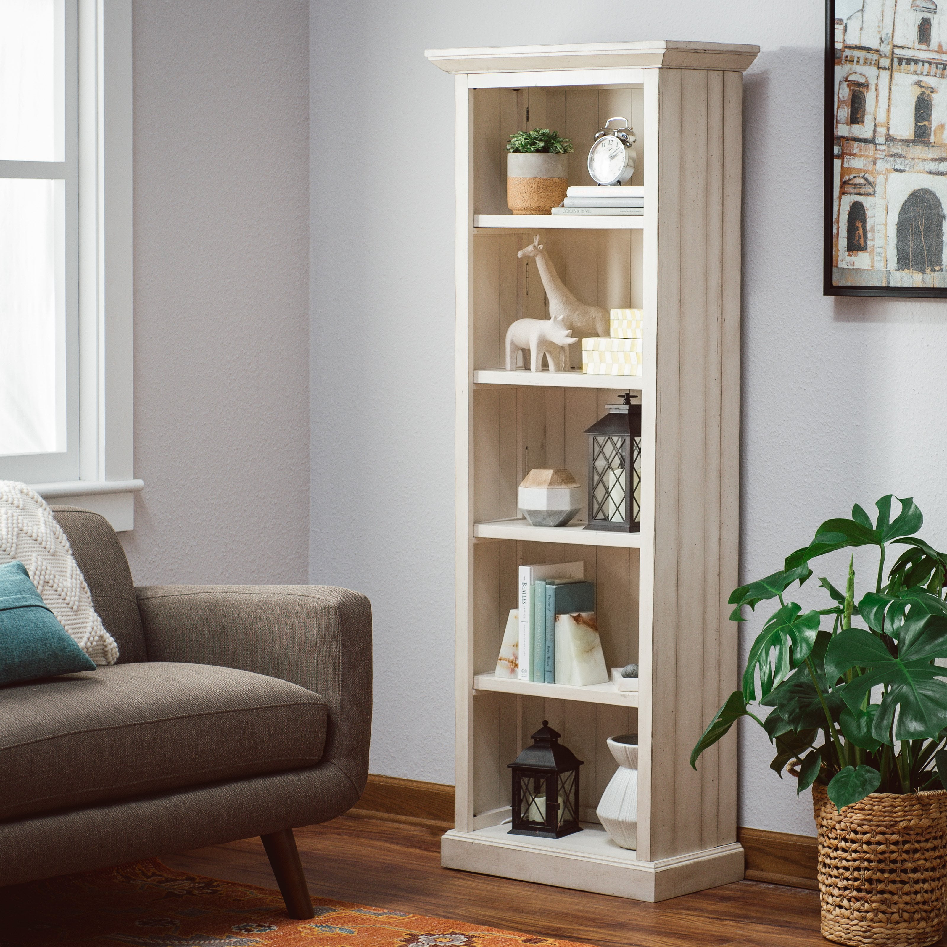 Belham Living Tacoma Small Folding Bookcase Sea White Com