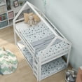 thumbnail image 4 of Euroco Twin over Twin House Bed, Low Bunk Bed for Kids Teens Room, White, 4 of 14