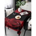 thumbnail image 6 of Red Rose Table Cloth, Vintage Abstract Garden Flower Floral Black Waterproof Tablecloth for Rectangle Tables, Reusable Washable Fabric Table Cover for Restaurant Kitchen Dining Tables 60"x120", 6 of 6