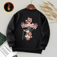 thumbnail image 3 of WOYY Girls Sweatshirt Flower Print Crew Neck Pullover Long Sleeve Shirt, Sizes 18-24M, 3 of 3