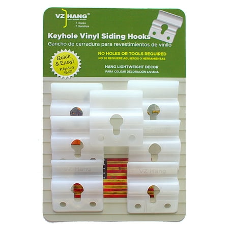 VZ Hang Keyhole Vinyl Siding Hooks 7 Pack