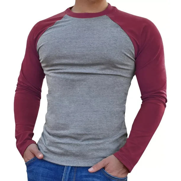 Playera Hombre Karhim A023 Ranglan Beisbolera Manga Larga