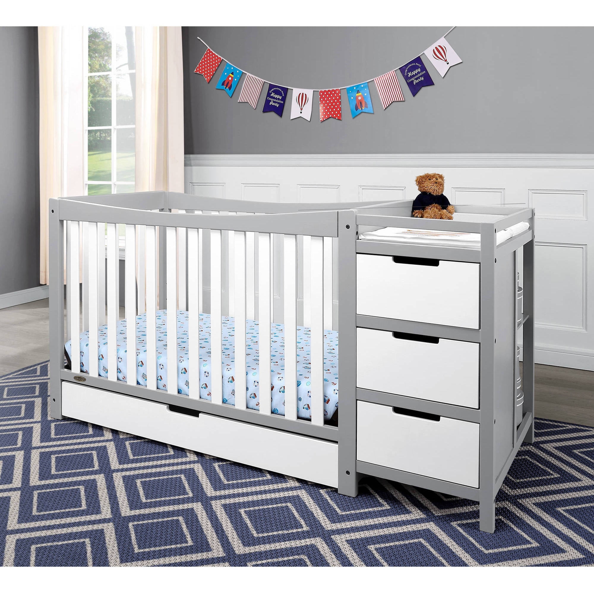 Graco Remi 4 In 1 Convertible Crib And Changer With Drawer White