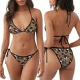 thumbnail image 3 of Fuzoiu Spooky Cats And Halloween Pumpkins Print Women Triangle Bikini Sets,Halter Two Piece Sexy Swimsuit,String Tie Side Bathing Suit, 3 of 6