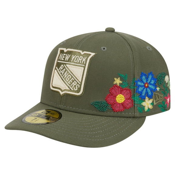 Men's New Era Olive New York Rangers Tonal Florals 59FIFTY Fitted Hat