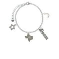 thumbnail image 2 of Delight Jewelry Stainless Steel Custom Engraved Texas - Silvertone Dream Big Charm Bracelet, 7.5+2" Extender, 2 of 4