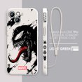 thumbnail image 2 of Funda de teléfono de superhéroe Marvel Venom Cool para Apple iPhone 15 14 13 12 11 Pro Max Plus 8 7 SE Liquid Left Rope Capa Cover, 2 of 5
