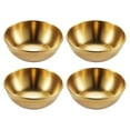 thumbnail image 1 of MIANGASTORE 4 Pcs Assiettes à Assaisonnement en Acier Inoxydable Assiettes à Sauce Soja Apéritif Utile, 1 of 8