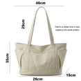 thumbnail image 2 of Bolso tote grande de lona para mujer, bolso de hombro informal con cremallera y bolsillo para viajes, playa, trabajo e compras., 2 of 8