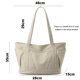 thumbnail image 2 of Bolso tote grande de lona para mujer, bolso de hombro informal con cremallera y bolsillo para viajes, playa, trabajo e compras., 2 of 8