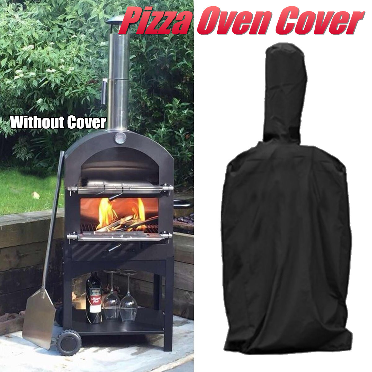 165CM Outdoor Pizza WoodFired Oven Cover BBQ Rain Dust Oxford Cloth