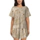 thumbnail image 1 of Fotbe Tortilla Conjunto de Pijama Estampado para Mujer, 2 Piezas, Ropa de Dormir con Camiseta de Manga Corta y Shorts Suaves-Small, 1 of 6
