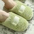 thumbnail image 5 of Weloille Winter Couple Home Shoes Transparent Plastic Label Concise Home Women's Cotton Slippers, Warm Plush Cotton Slippers Soft Bottom Mute Non-slip, 5 of 6