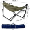 thumbnail image 4 of Tranquillo Uniki Support de Hamac Ajustable, Hamac avec Support pour Hamac Portable d'Extérieur, Capacité de 550 Lb Support de Hamac Double de Luxe, Hamac et Support de Camping Pliables, Sauge, 4 of 5