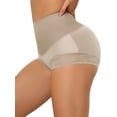 thumbnail image 4 of INSPIRE CHIC Women's High Waisted Lace Brief Shapewear Butt Lifter Tummy Control Panties Bodyshaper S Light Brown, 4 of 4