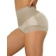 thumbnail image 4 of INSPIRAR CHIC Bragas de encaje de talle alto para mujer, moldeador de cuerpo, levantador de glúteos, control de abdomen, color marrón claro, 4 of 4
