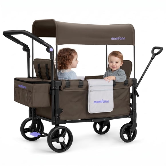 Carrito MOMFANN Wagon Plegable para 2 Niños Marrón