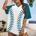 thumbnail image 2 of Dyfzdhu Baseball Mom Shirts Loose Fit T Shirt Heart Graphic Tee Funny Short Sleeve Tops Summer T Shirt Mint Green, 2 of 8
