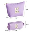 thumbnail image 7 of Sm:)e Personalized Initial Makeup Bag, Cosmetic Bag for Teen Girls and Women, Toiletry Bags for Travel Holiday Birthday,2 Pack (K, Purple), 7 of 7